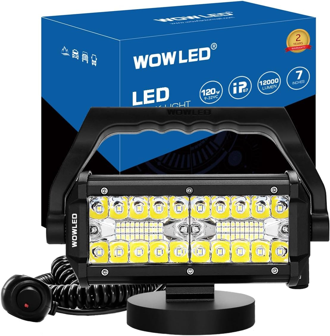 WFPOWER Portable LED Work Light with Magnetic Base, 120W Super Bright Waterpr...