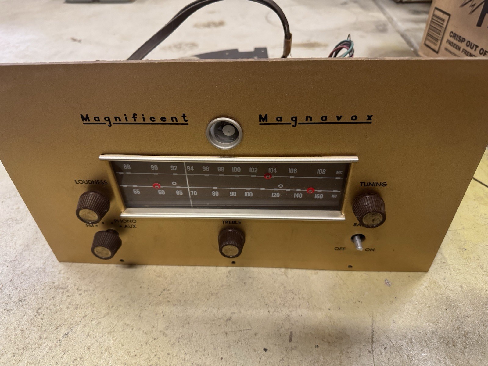Vintage Magnavox CR-712 Magnificent Tube AM/FM Tuner Preamp Chassis Eye Tube
