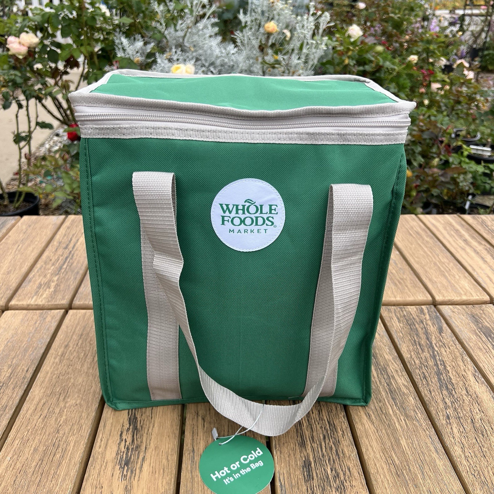 Whole Foods Market green Insulated Cooler Bag 3.5 Gallon Large Square