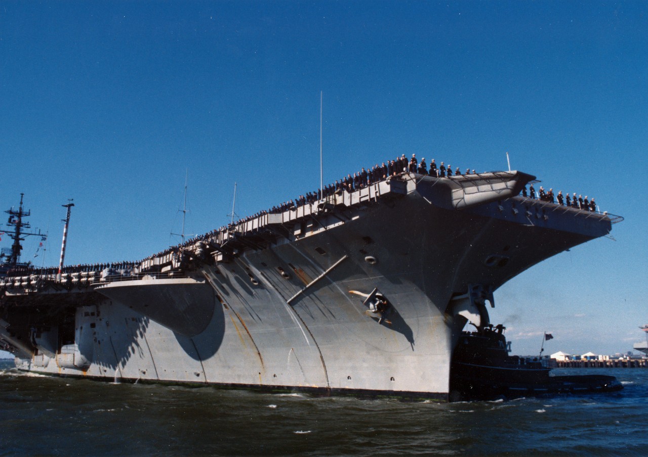 USS America CV-66 aircraft carrier at Naval Air Station Norfolk Photo Print