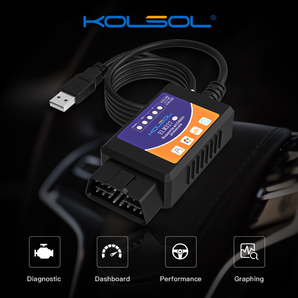 ELM327 USB Interface OBD2 Car Diagnostic Scanner Cable For Windows PC Computer X