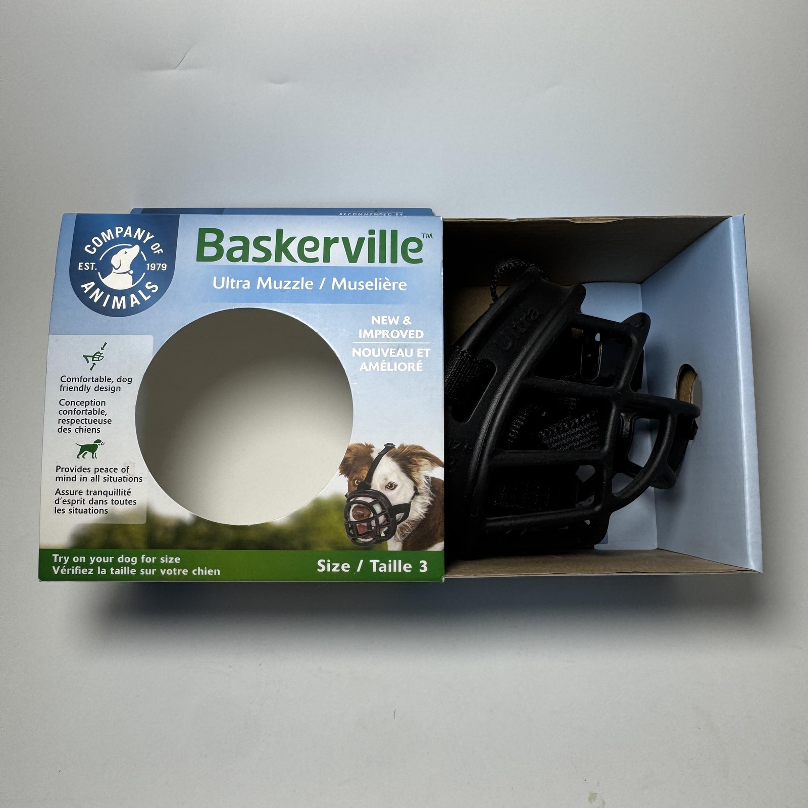 The Company Of Animals Baskerville Ultra Dog Muzzle Size 3 Black Pet
