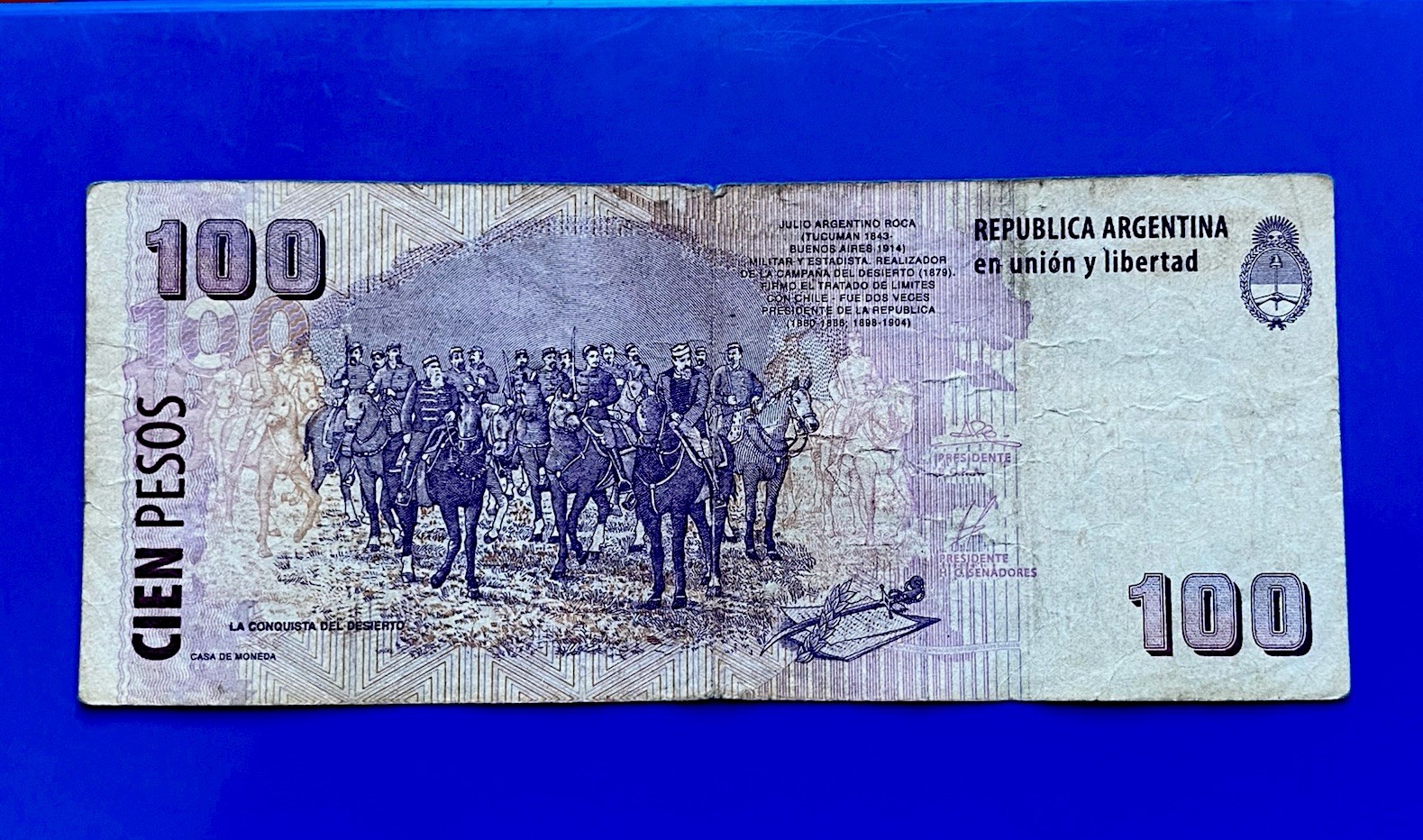 ARGENTINA NOTE 100 PESOS (1999-2002) JULIO ROCA (SUFFIX C ) P 357 Circulated