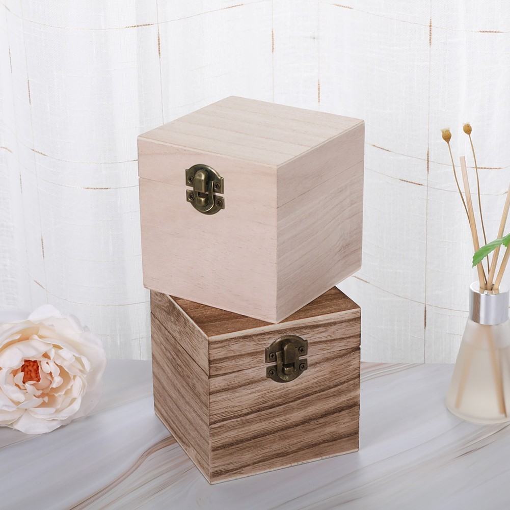 1pc Brand New Storage Box Handicraft Party Supplies Tung Wood 10*10*10cm