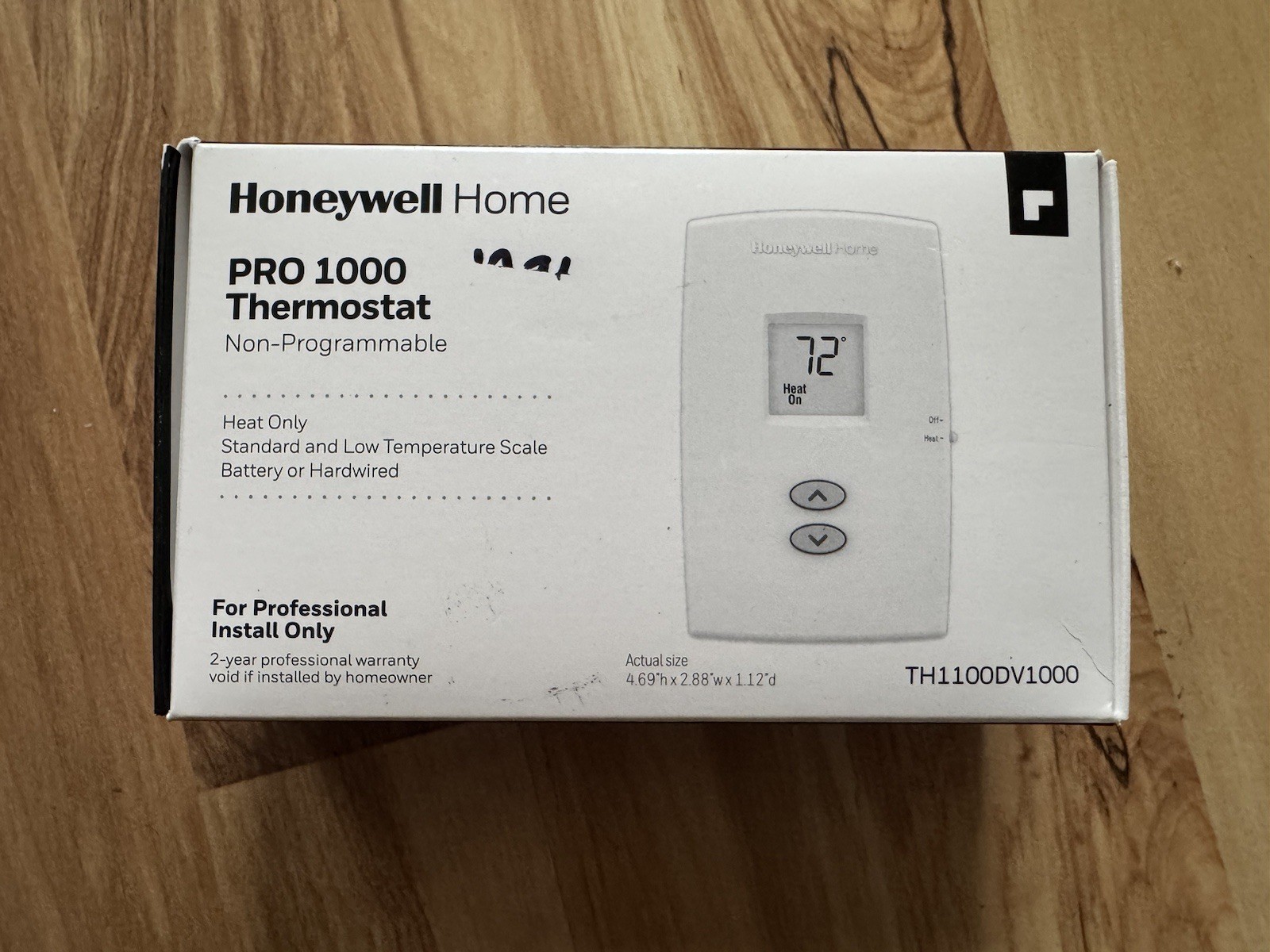 Hσneywell Home PRO 1000 Non-Programmable Heat Only Thermostat TH1100DV1000 - New