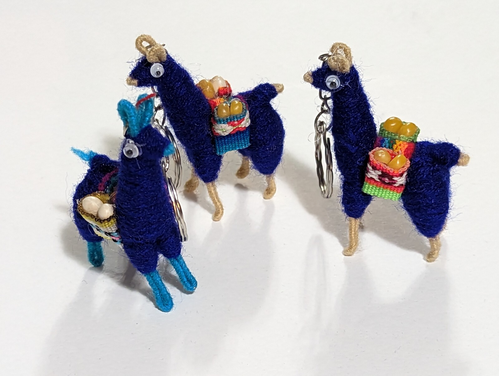 Llama Key Chain, 3 Pack Blue color