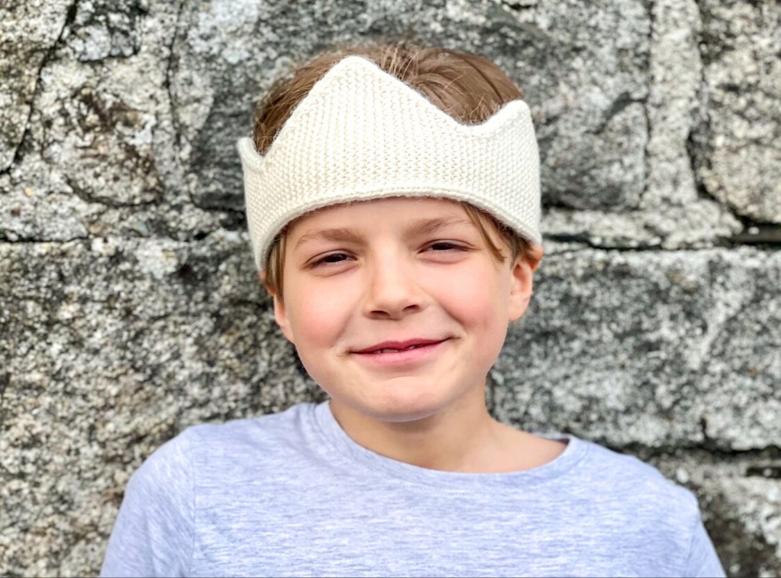 Handknit Crown Headband Kid Baby Boy Girl Adult Birthday Seamless Soft Comfort