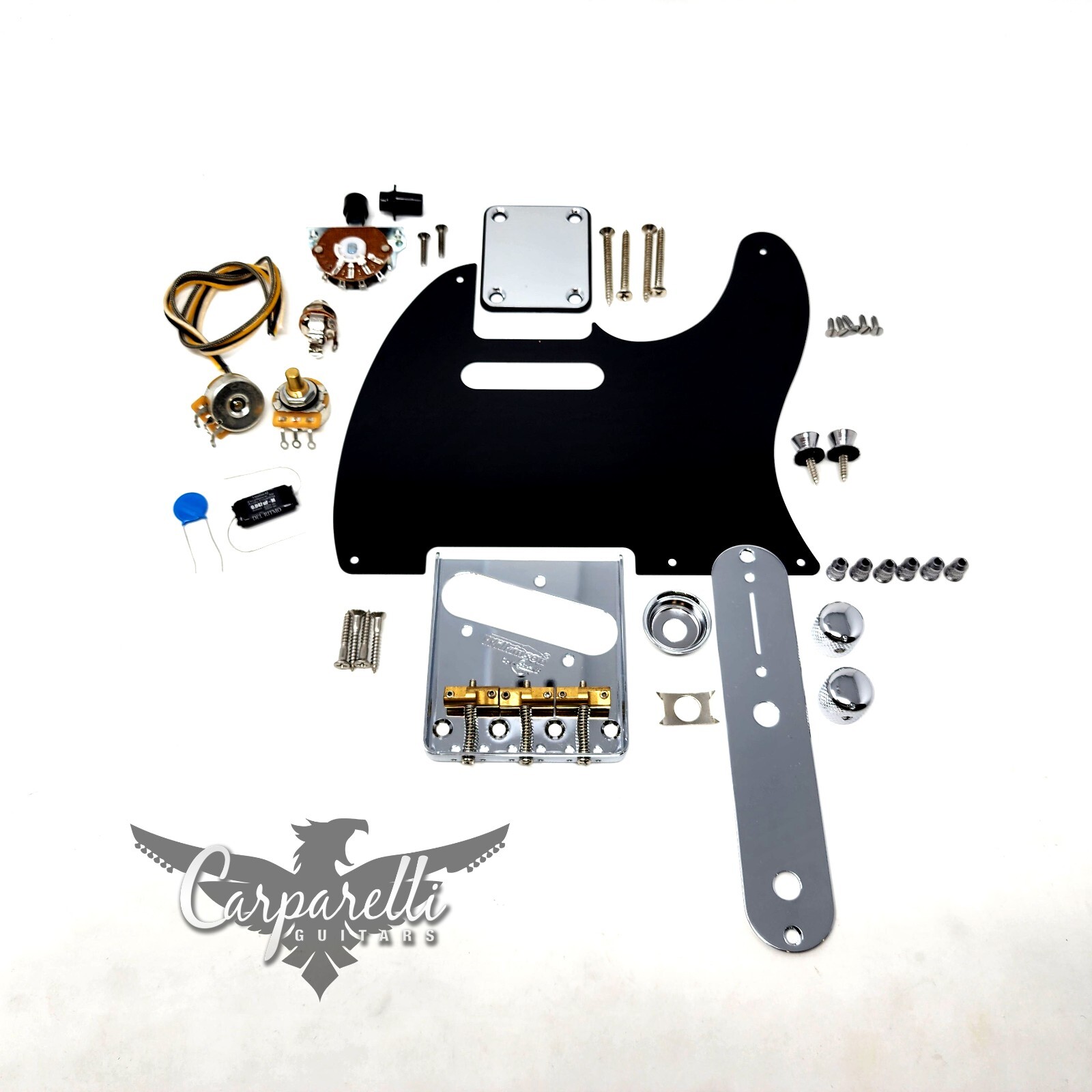 Carparelli Hardware Set for Tele (SET C) - Chrome, Black or Gold Wilkinson Bridg