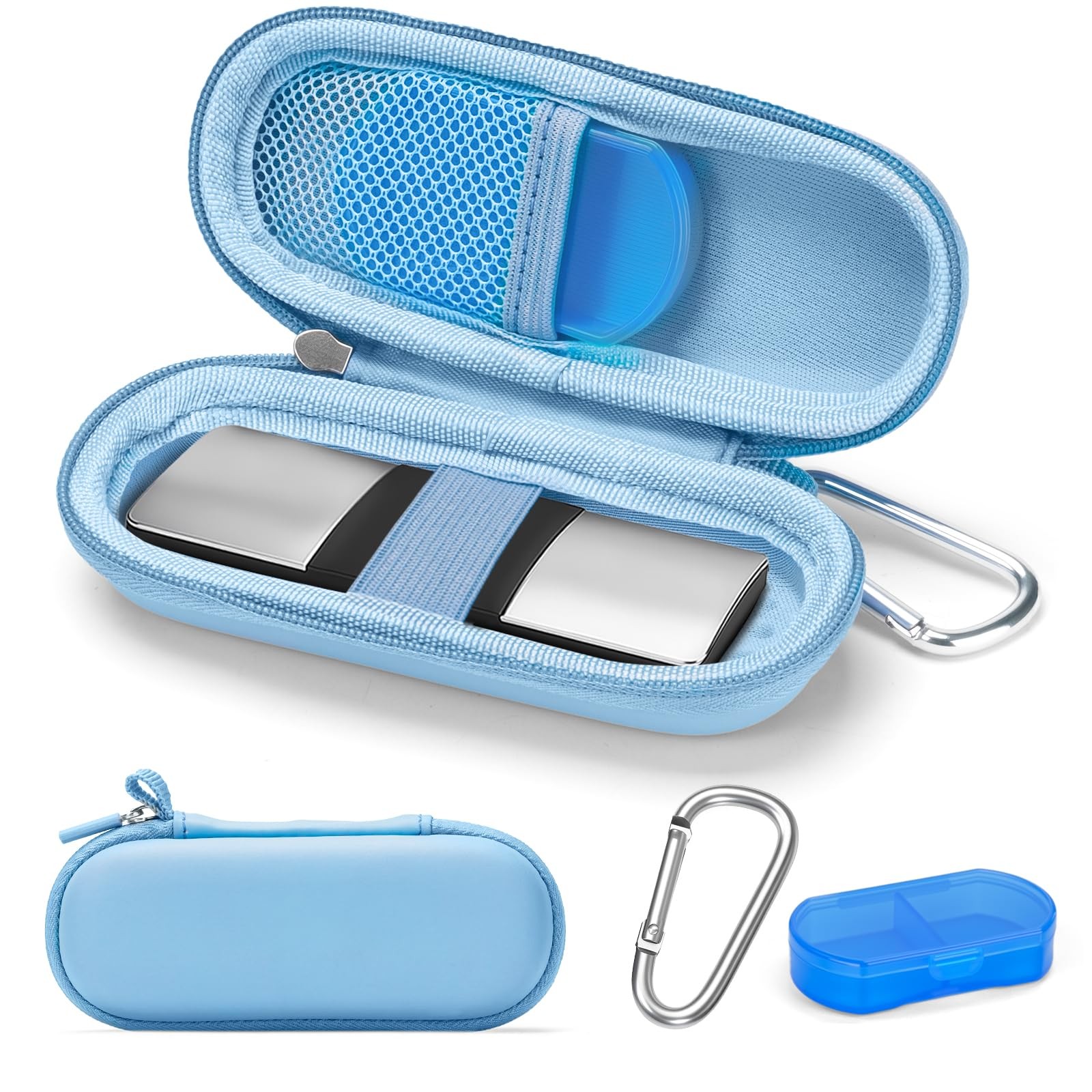 Case for KardiaMobile 1L 6L Personal EKG Monitor, Hard Travel Small, Blue