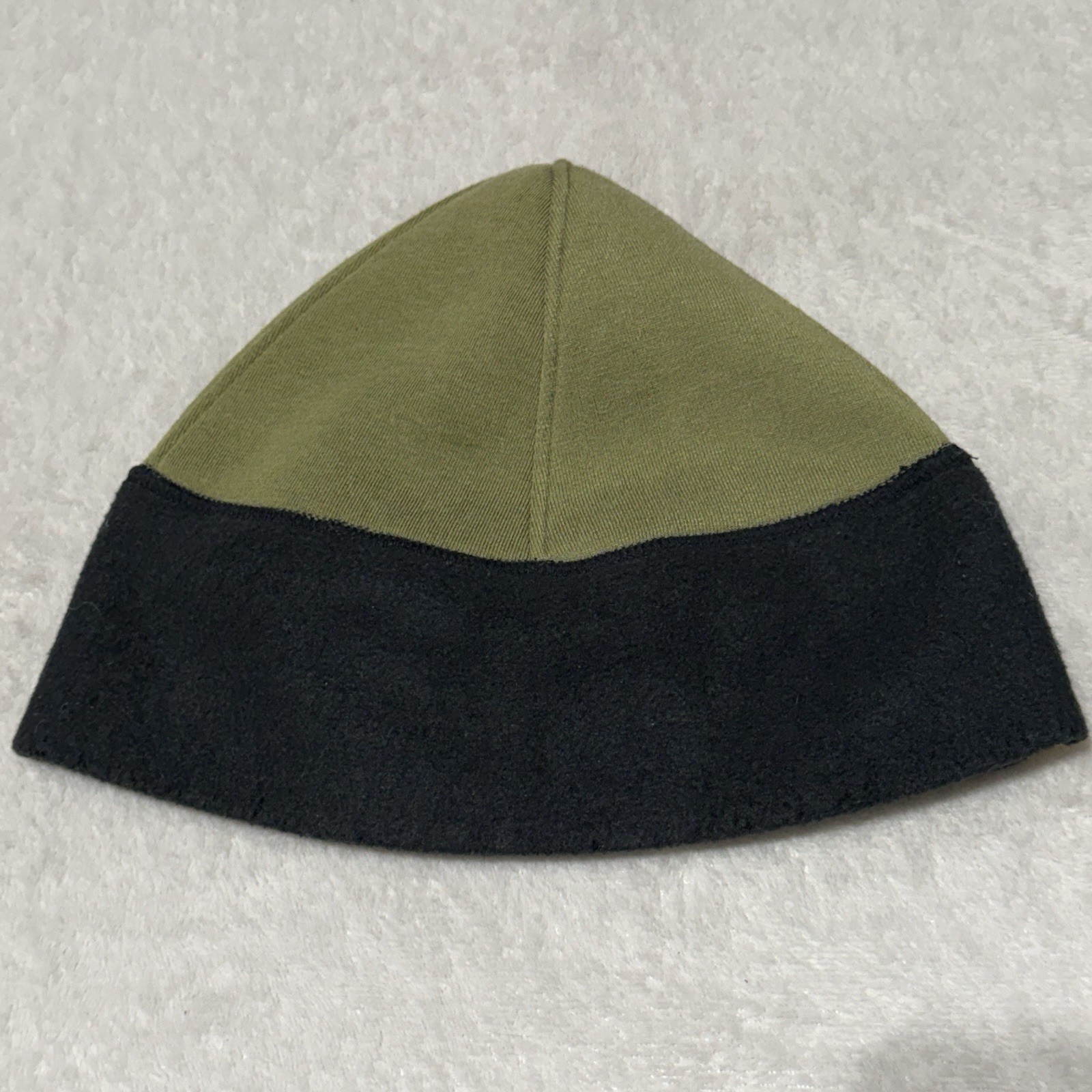Sport Science Wool Blend Fleece Beanie Hat In Green And Black