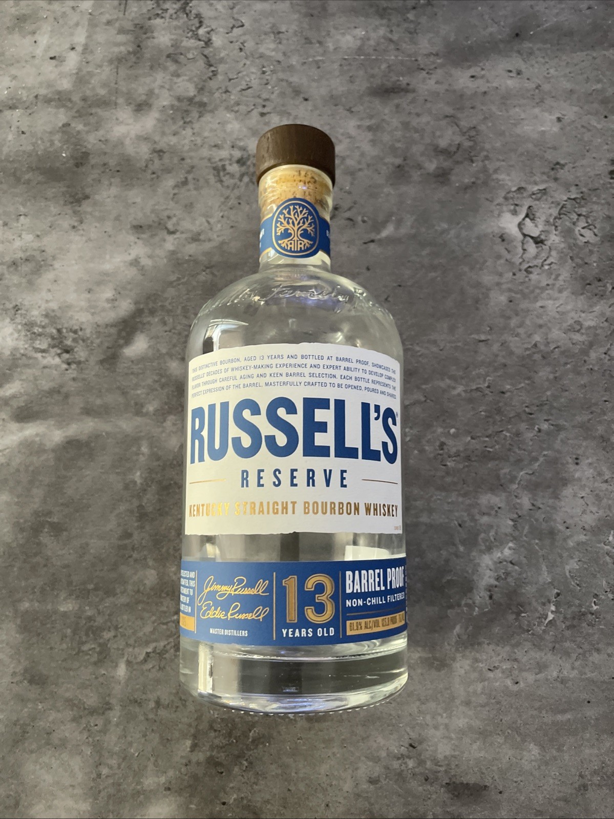 Russell’s Reserve 13yr Empty Bottle 123.8 Proof Unrinsed 🔥🔥🔥