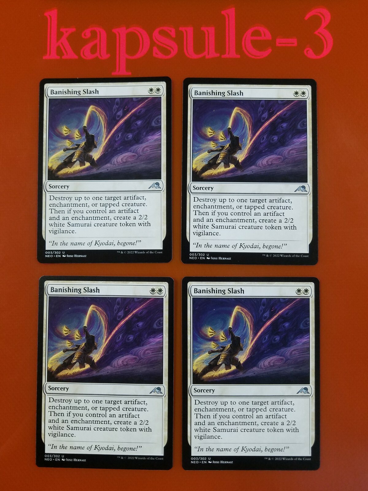 4x Banishing Slash | Kamigawa Neon Dynasty | MTG Magic Cards