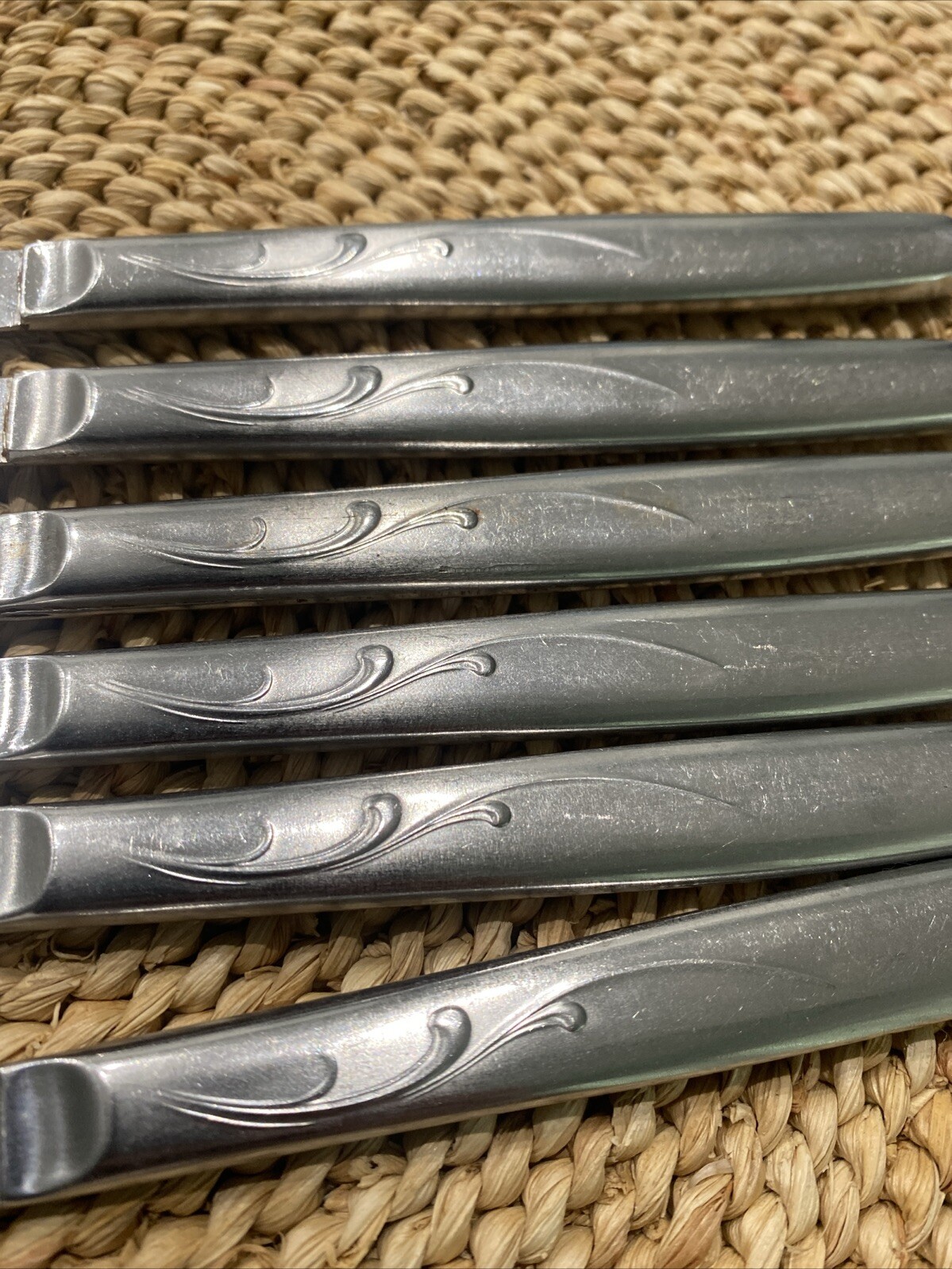 6 ISCO International Silver USA Dinner Knives Flatware