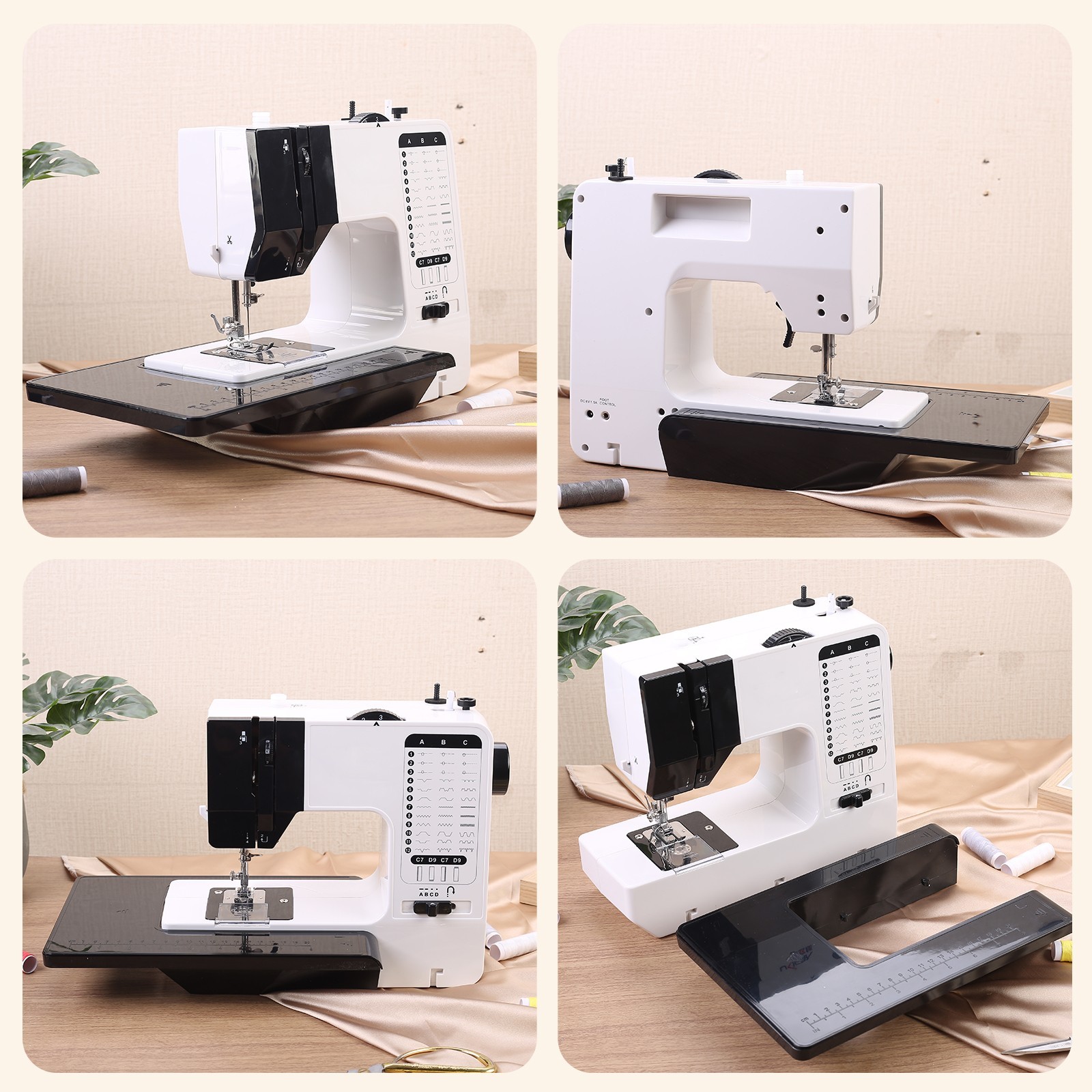 12 Stitches Mini Electric Sewing Machine with Extension Table 113pcs Kit US