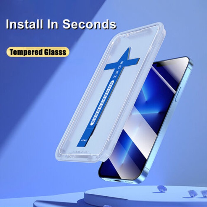 Screen Protector Full Tempered Glass Easy Fit Tool For iPhone 17 16 15 Pro Max