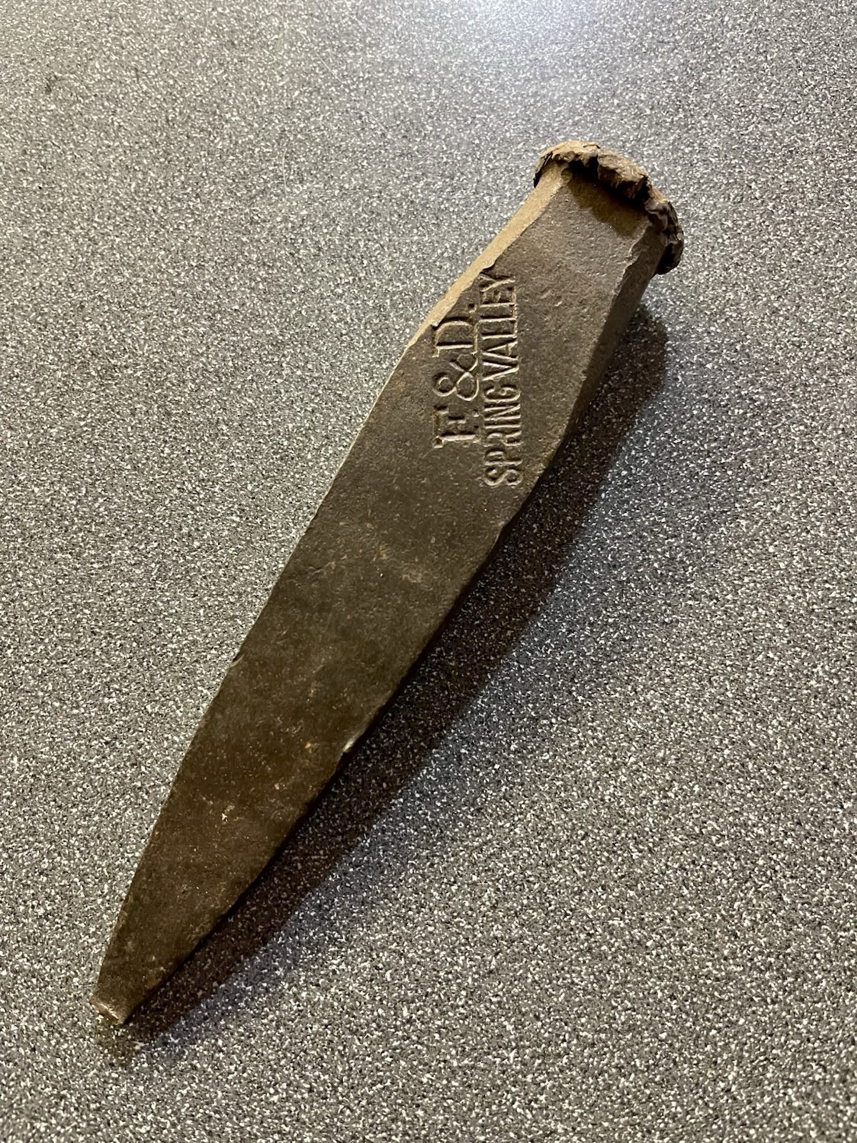 Vintage F&D Spring Valley Blacksmith Punch Tool Wedge