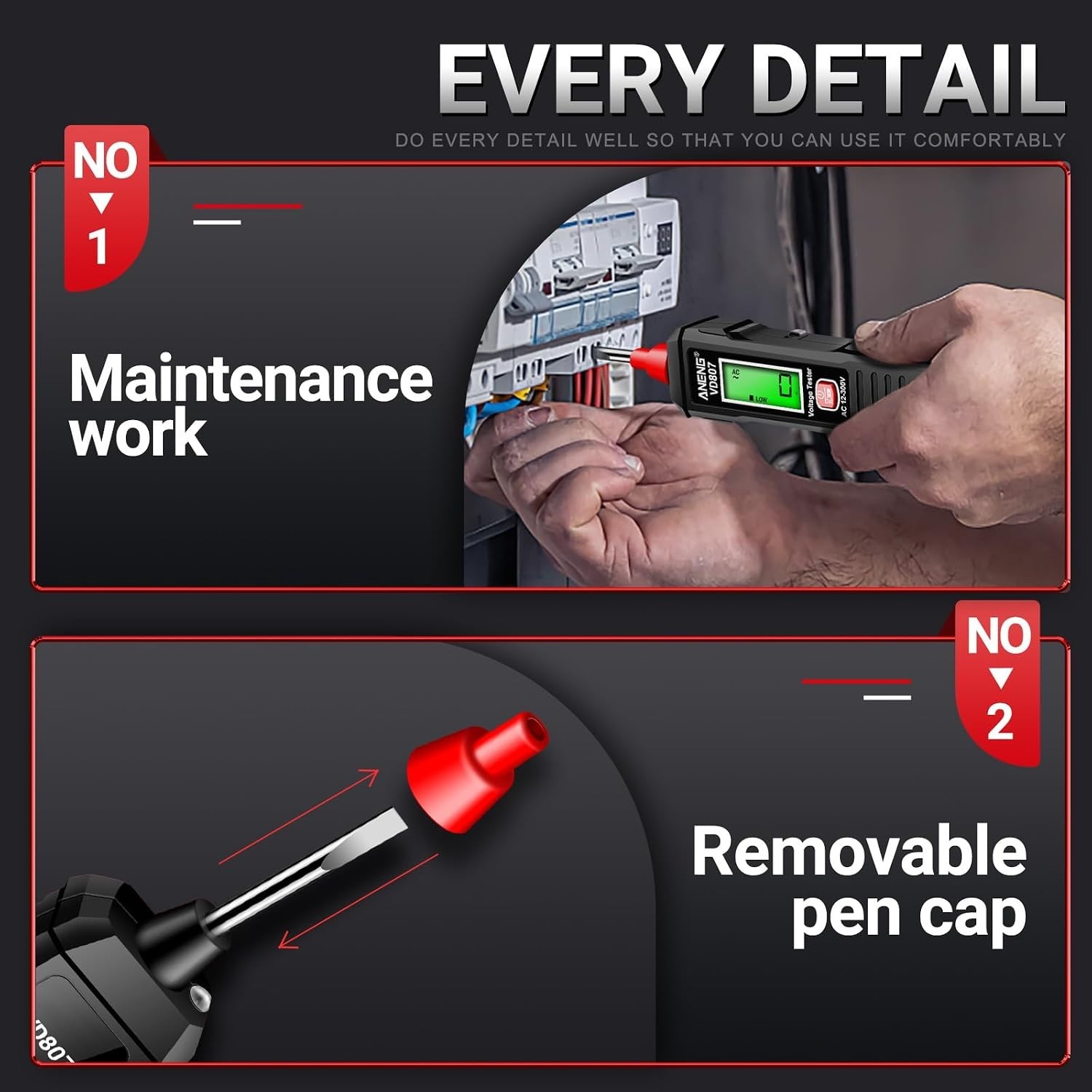 Non Contact Voltage Tester,Electrical Tester Pen, Range AC Voltage,Light Bulb...
