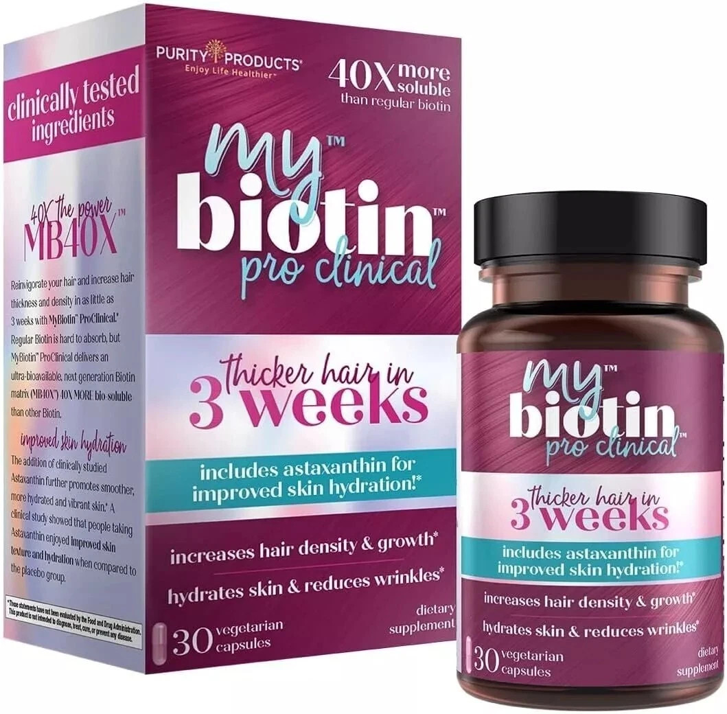 Purity Products My Biotin ProClinical MyBiotin 30 Capsules new EXP 12 / 2026