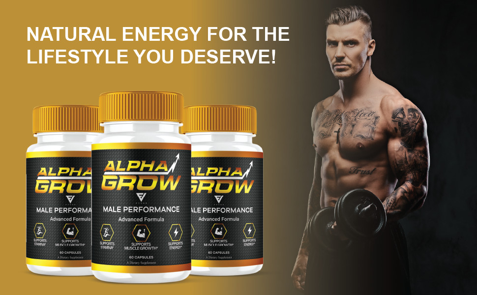 (5 Pack) Alpha Grow Male Performance Capsules, AlphaGrow Energy (300 Capsules)