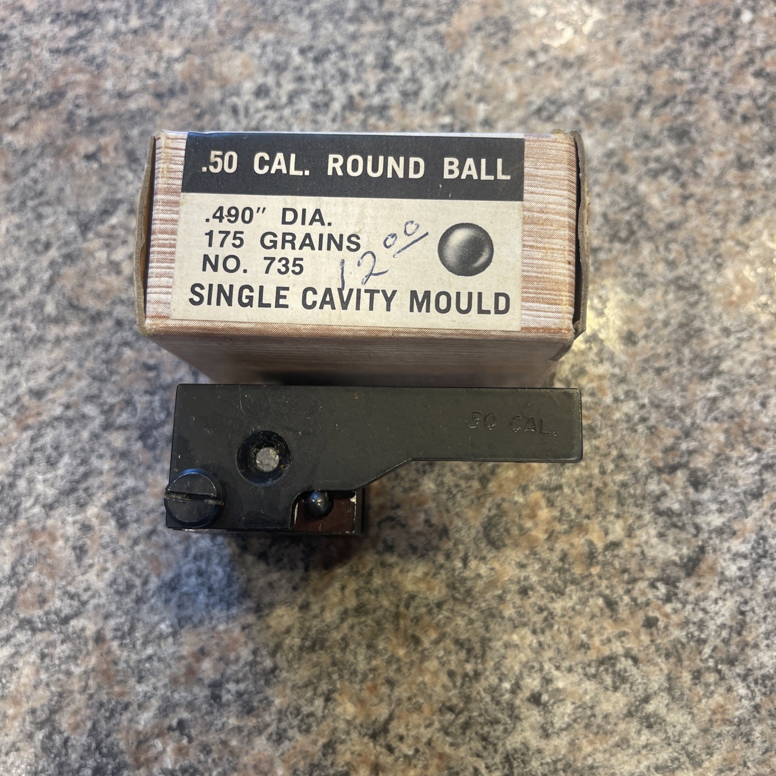 THOMPSON CENTER BULLET MOLD 735 .490/.50 CAL ROUND BALL 175gr #1073