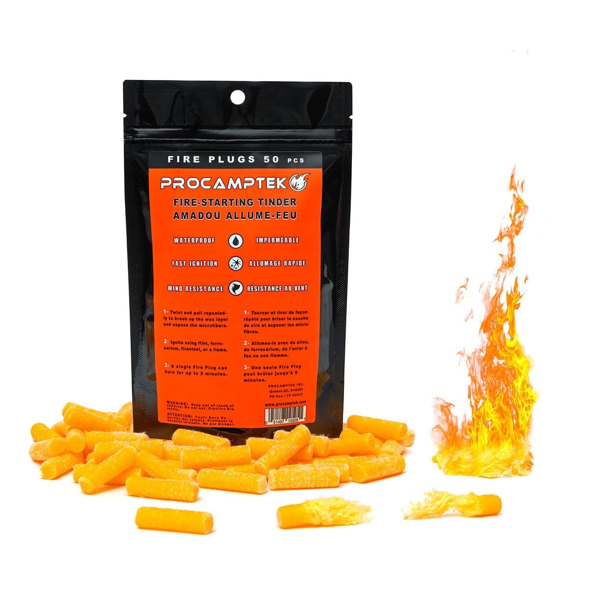 Fire Plugs 100% Waterproof Fire Starter for Emergencies, Survival, Campfire, ...
