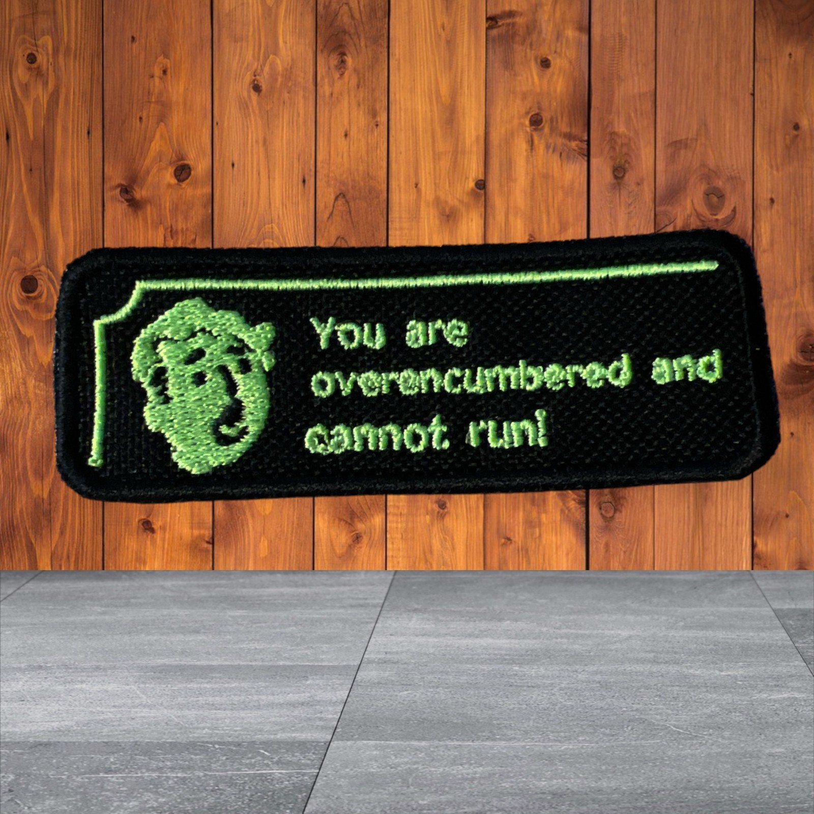 Fall Out (You are overencumbered and cannot run!) Embroidery Patch 3.47" X 1.28"