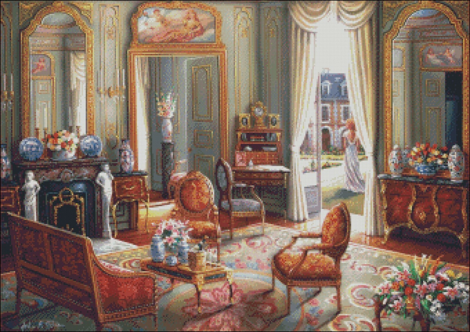 A Moment Alone - Chart Counted Cross Stitch Patterns Needlework DIY DMC Color