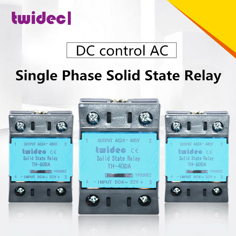 TWIDEC Single Phase Solid State Relay TH-60DA 60A DC-AC DC4~32V/AC24~480V