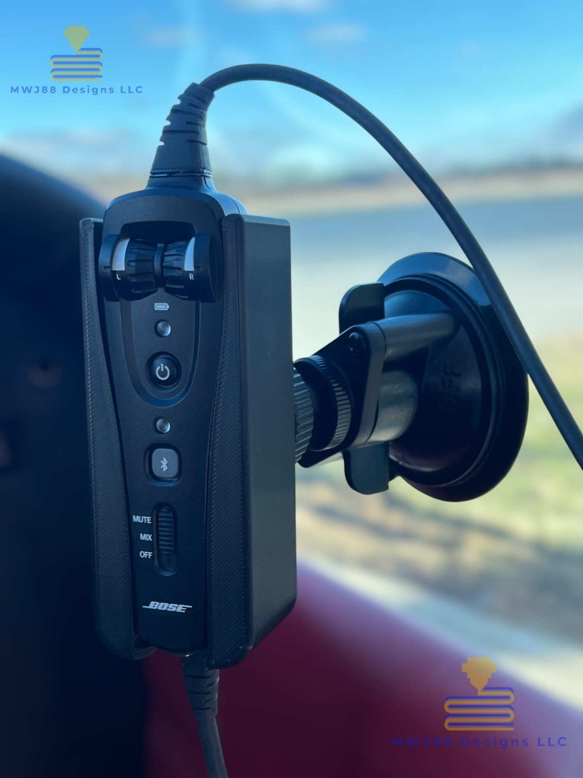 Suction Cup Mount For Bose A20 Aviation Headset For SINGLE ANR Controller