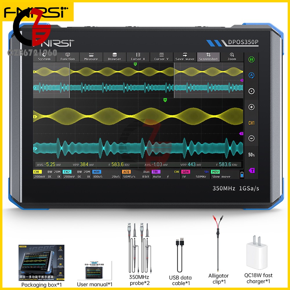 FNIRSI DPOS350P Oscilloscope Signal Generator Spectrum Analyzer Frequency Tester