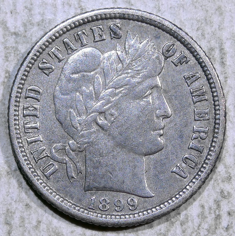 1899-O Barber Dime, Choice Almost Uncirculated - Discounted    0517-08