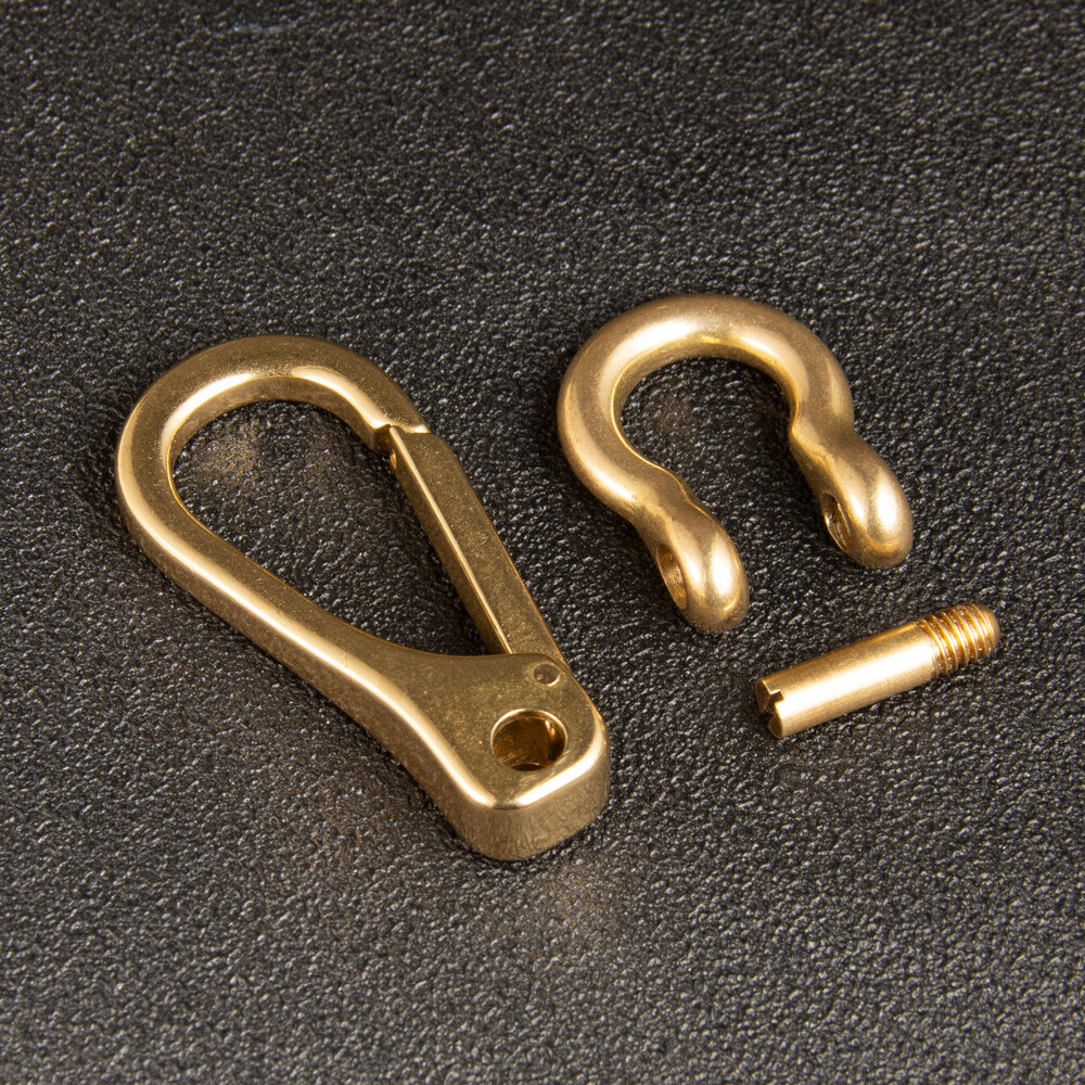 Brass Keychain Clip Detachable U Shackle for Fob Wallet Chain Accessory