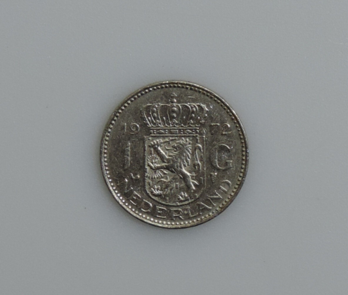1972 NETHERLANDS 1 GULDEN SILVER QUEEN JULIANA COIN