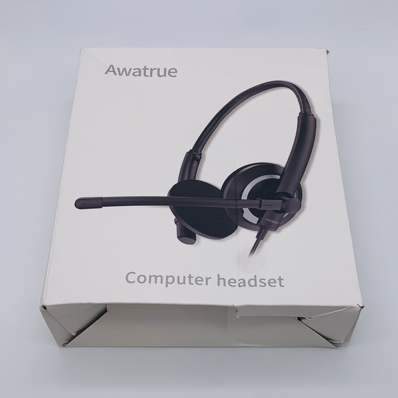 Awatrue Computer Headset EH05 with Microphone Wired 3.5mm Jack Black - Open Box