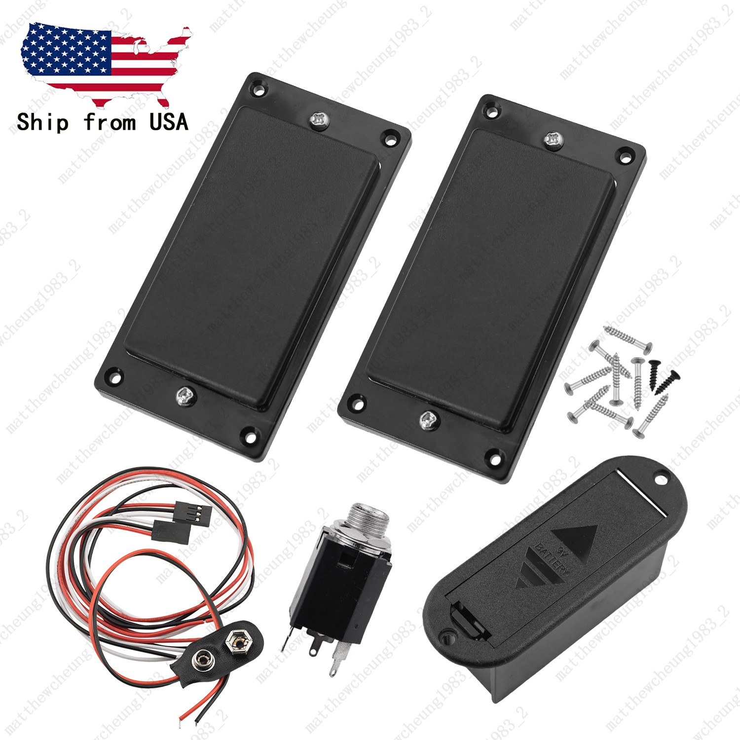 Guitar 2 Active Humbucker Pickup Set 81/85 Enclosed Potentiometer w/ 2 Coil Line