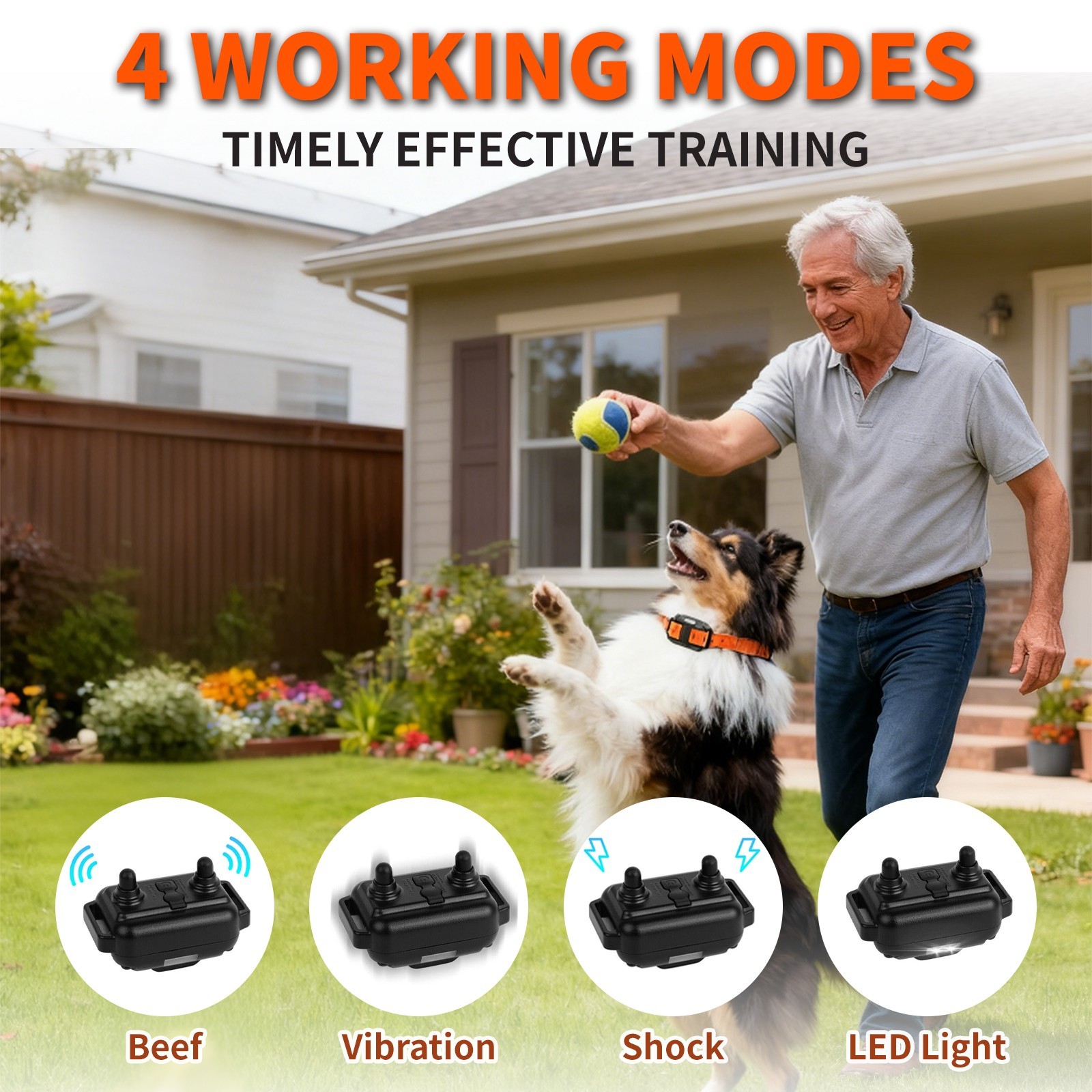 Dog Training Collar Remote 3000 FT Dog Shock Collars E-Collar Shock For 2 Dogs