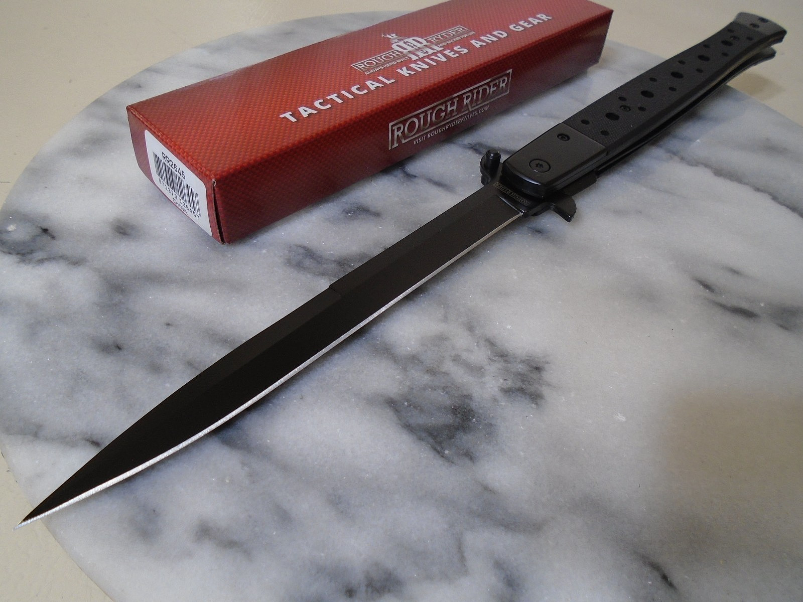Rough Ryder Assisted Open Big Boy Pocket Knife Folder Blackout G10 13" Overall