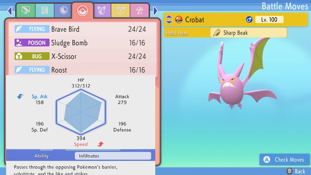 Pokemon Brilliant Diamond Shining Pearl 6iv Shiny Crobat Max EV