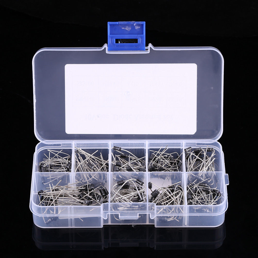 10 Value Rectifier Diode Schottky 1N4001-1N5819 Assortment Kit 200 Pcs