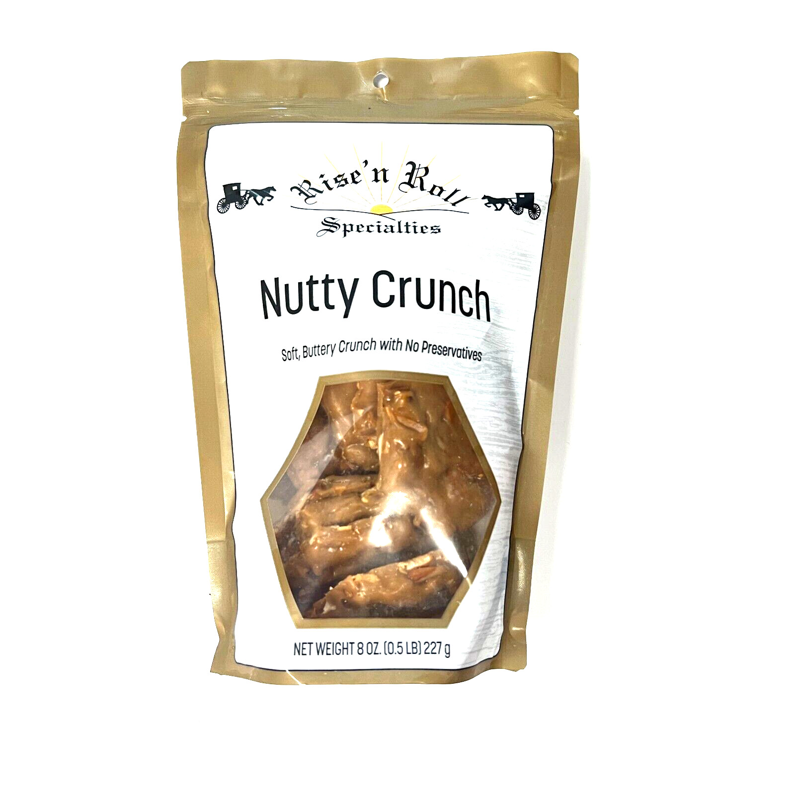 Rise'n Roll Amish Bakery Nutty Crunch 8oz Bag Middlebury, Indiana
