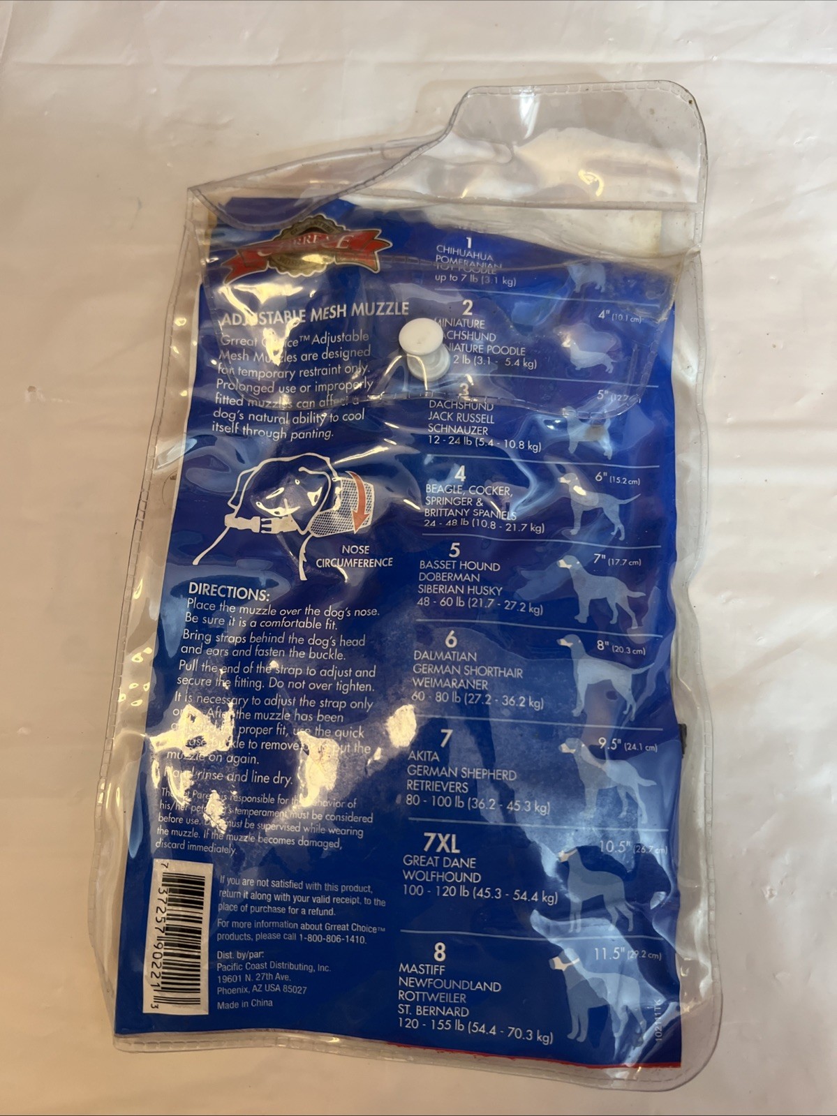 Great Choice Dog Muzzle Adjustable Mesh Small Size 3 12-24 Lbs New