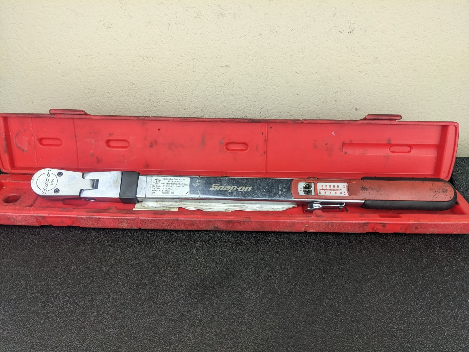 #bk488 Snap On 1/2" Drive Click Type Flex Torque Wrench 40 to 250Ft Lbs TQFR250E