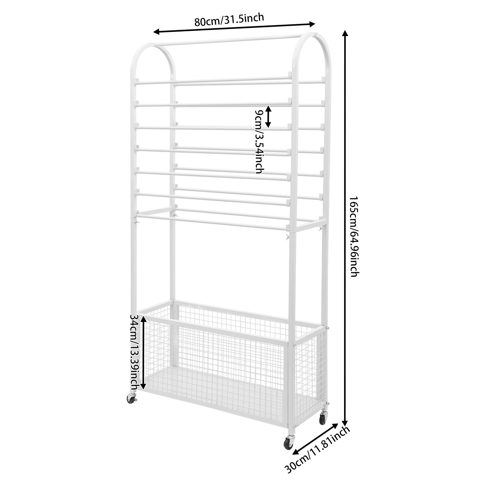 Double-Sided Ribbon Holder, White Ribbon Organizer, Ribbon Storage Display Rack