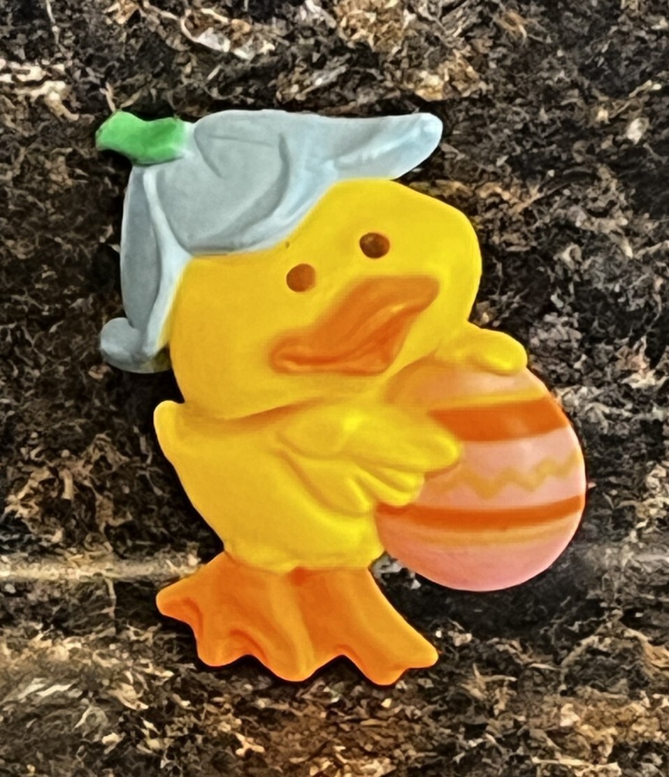 Vintage Hallmark Cards Chick Duck & Easter Egg Lapel Brooch Pin