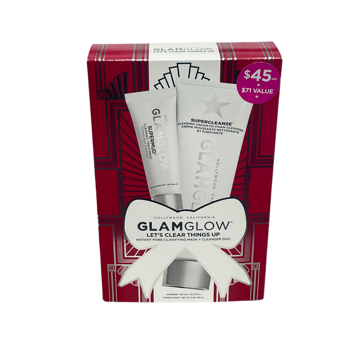 Glamglow Let's Clear Things Up Instant Pore-Clarifying Mask+Cleanser Duo New