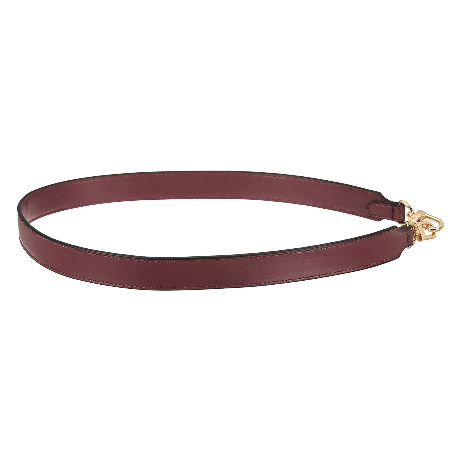 38 Inch Leather Purse Strap, 1 Inch Wide Strap with Gold Buckles, Maroon
