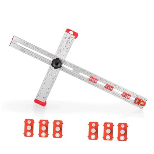 4 in 1 Drilling Ruler, 24 in Adjustable T Square, Multi-Function T 24 Inch 1+6