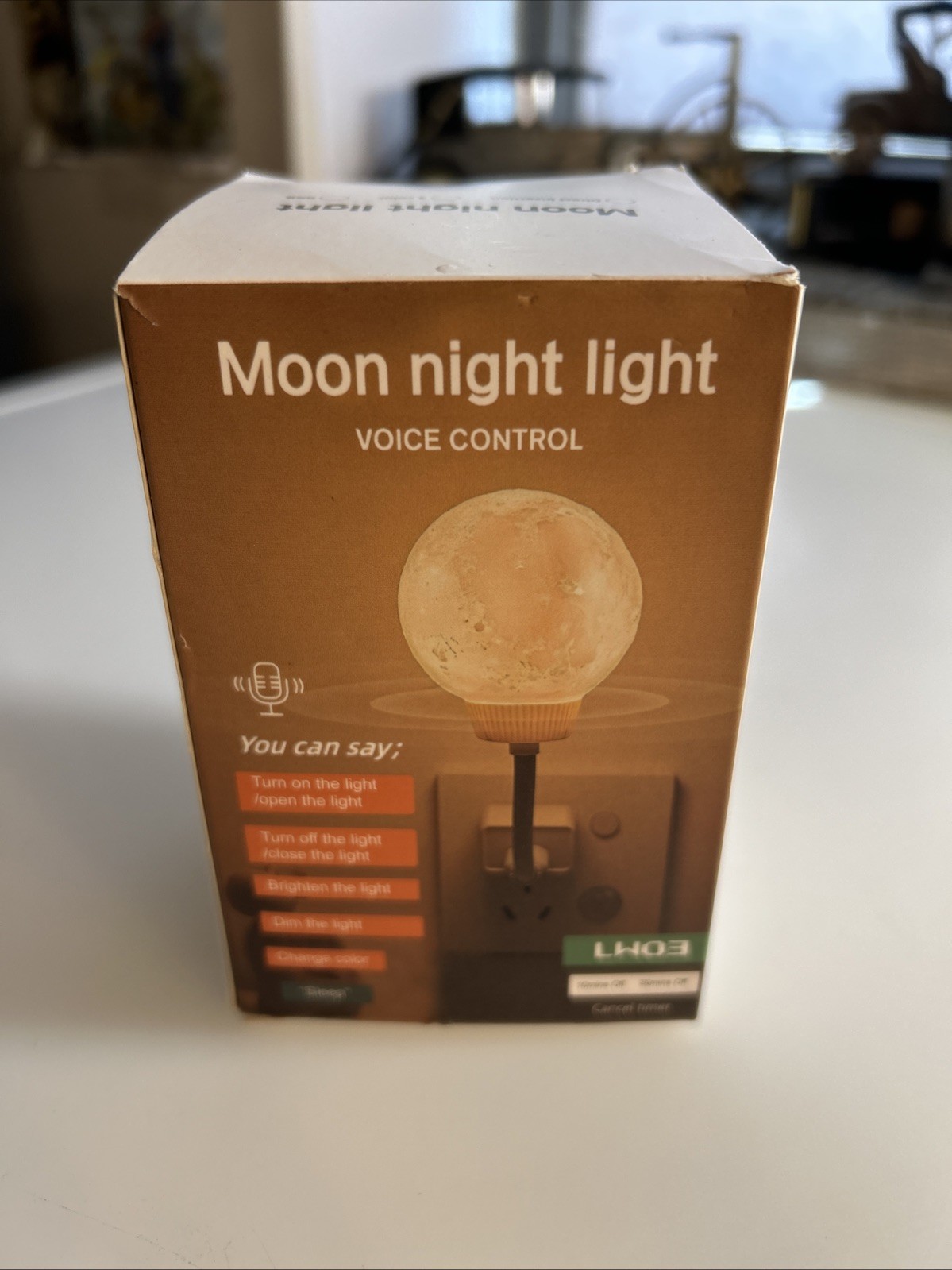 Moon Night Light LW03 LED Voice Control USB Powered Color Changing White zaj