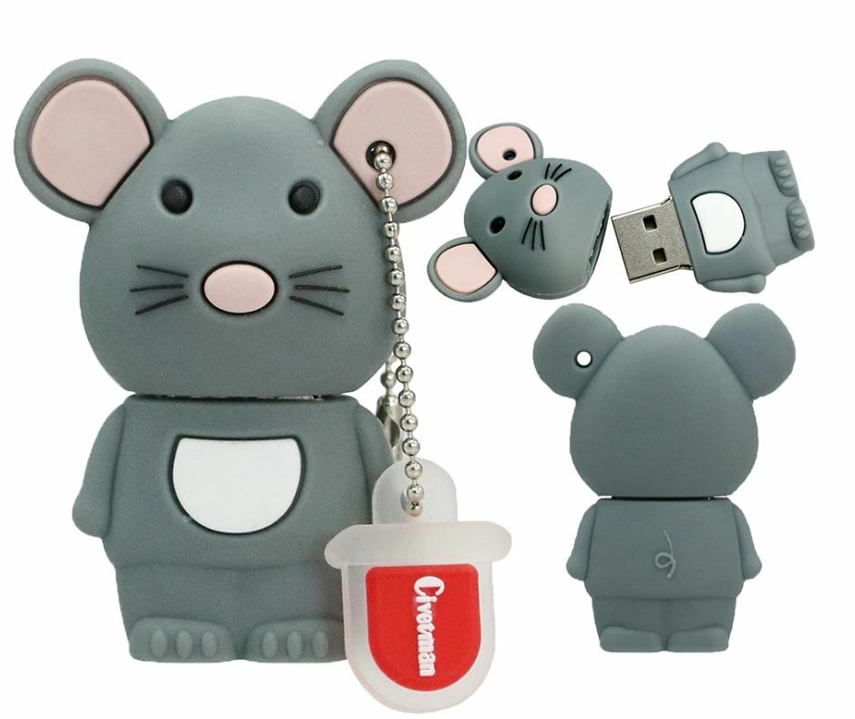 2.0 16gb 32gb 64gb Gray Rat Mouse Rodent Animal USB Flash Thumb Drive US Shipper