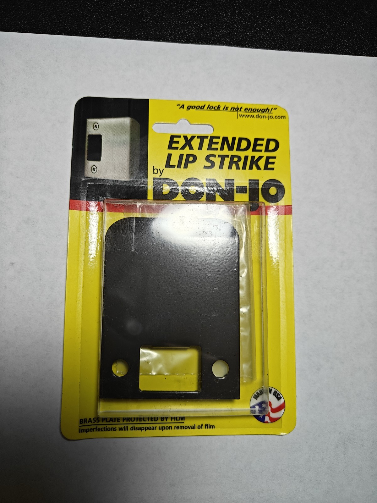 DON-JO EL-125-DU Extended Lip Strike Plate Brass